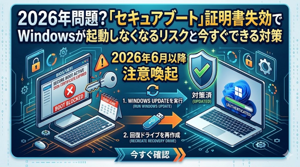 2026年問題？「セキュアブート」証明書失効でWindowsが起動しなくなるリスクと今すぐできる対策